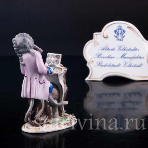 Фигурка из фарфора Обезьяний оркестр, клавесин, Volkstedt, Германия, вт. пол. 20 в.