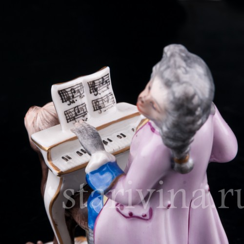 Фигурка из фарфора Обезьяний оркестр, клавесин, Volkstedt, Германия, вт. пол. 20 в.