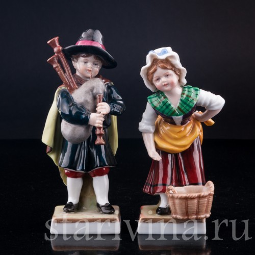 Фигурка из фарфора Дети, E. A. Muller, Германия, 1890-1927 гг.