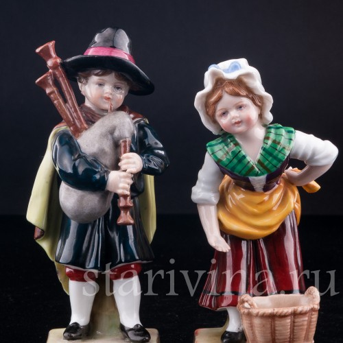 Фигурка из фарфора Дети, E. A. Muller, Германия, 1890-1927 гг.