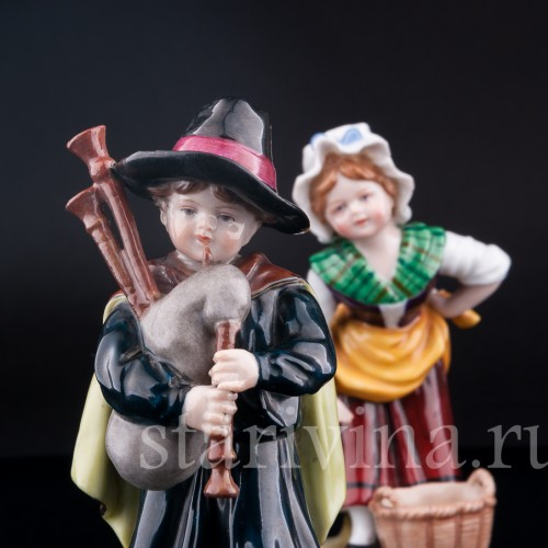 Фигурка из фарфора Дети, E. A. Muller, Германия, 1890-1927 гг.