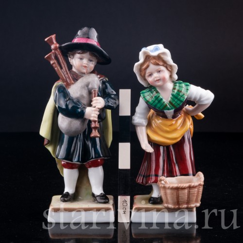 Фигурка из фарфора Дети, E. A. Muller, Германия, 1890-1927 гг.