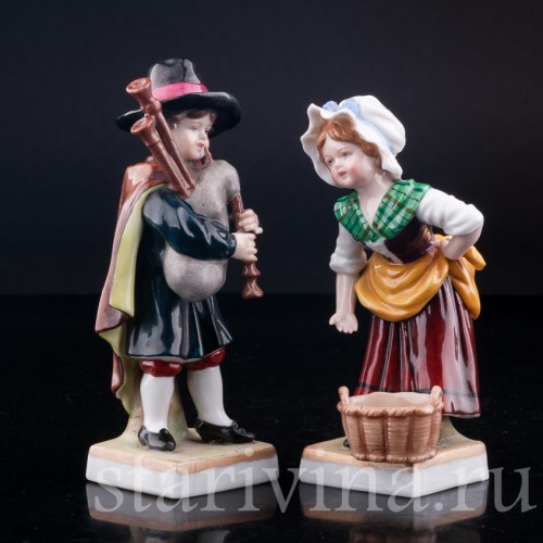 Фигурка из фарфора Дети, E. A. Muller, Германия, 1890-1927 гг.