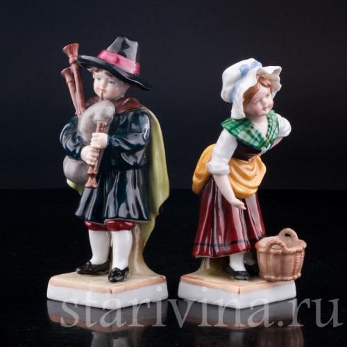 Фигурка из фарфора Дети, E. A. Muller, Германия, 1890-1927 гг.