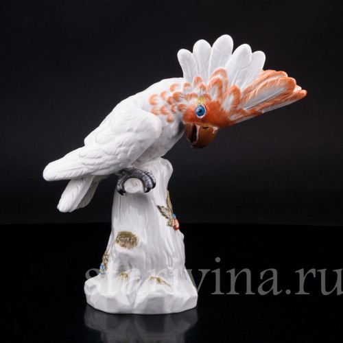 Фарфорвая статуэтка птицы Попугай какаду, Meissen, Германия, 1980 г.