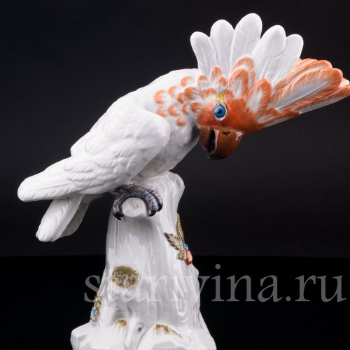 Фарфорвая статуэтка птицы Попугай какаду, Meissen, Германия, 1980 г.
