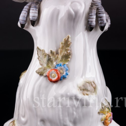 Фарфорвая статуэтка птицы Попугай какаду, Meissen, Германия, 1980 г.