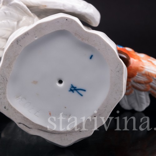 Фарфорвая статуэтка птицы Попугай какаду, Meissen, Германия, 1980 г.