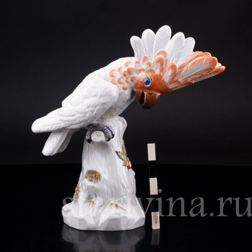 Фарфорвая статуэтка птицы Попугай какаду, Meissen, Германия, 1980 г.