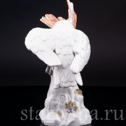 Фарфорвая статуэтка птицы Попугай какаду, Meissen, Германия, 1980 г.