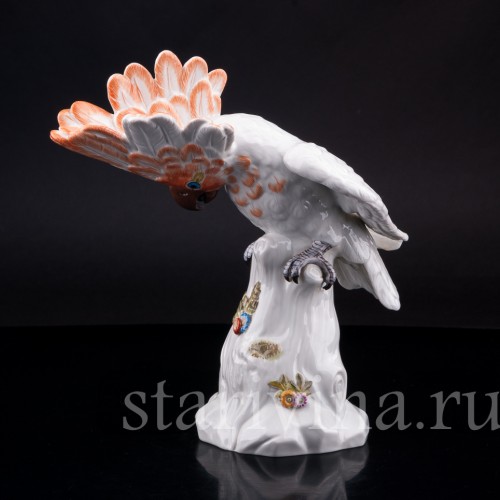 Фарфорвая статуэтка птицы Попугай какаду, Meissen, Германия, 1980 г.
