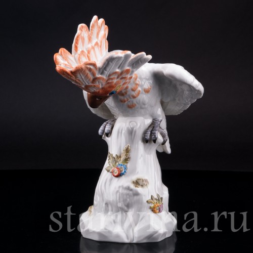 Фарфорвая статуэтка птицы Попугай какаду, Meissen, Германия, 1980 г.