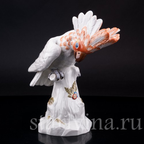 Фарфорвая статуэтка птицы Попугай какаду, Meissen, Германия, 1980 г.
