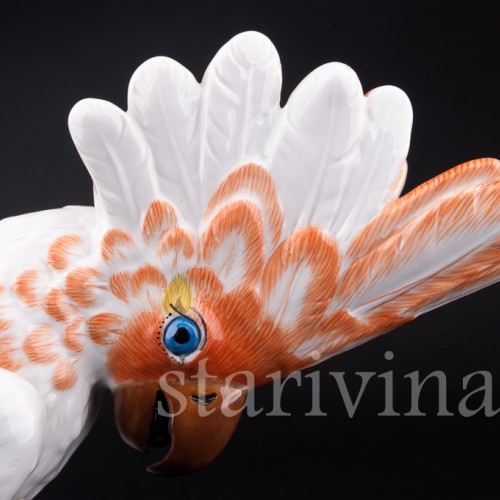 Фарфорвая статуэтка птицы Попугай какаду, Meissen, Германия, 1980 г.