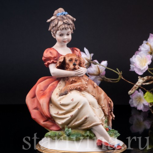 Девочка с собакой, Capodimonte, Италия, сер. 20 в