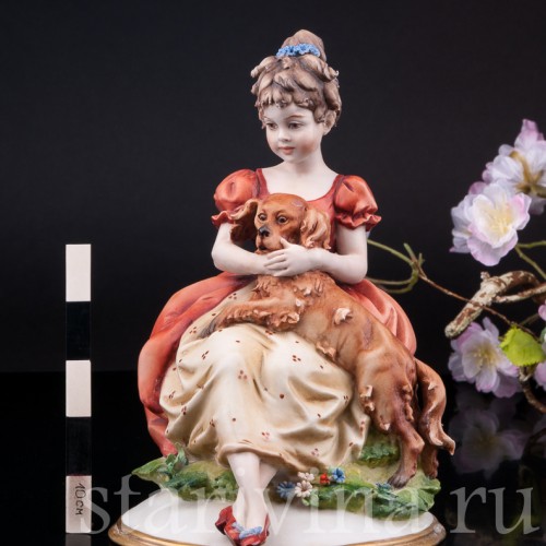 Девочка с собакой, Capodimonte, Италия, сер. 20 в
