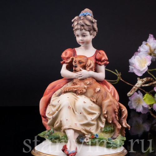 Девочка с собакой, Capodimonte, Италия, сер. 20 в