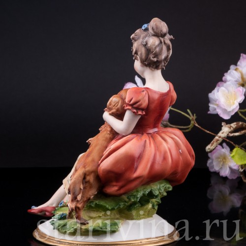 Девочка с собакой, Capodimonte, Италия, сер. 20 в