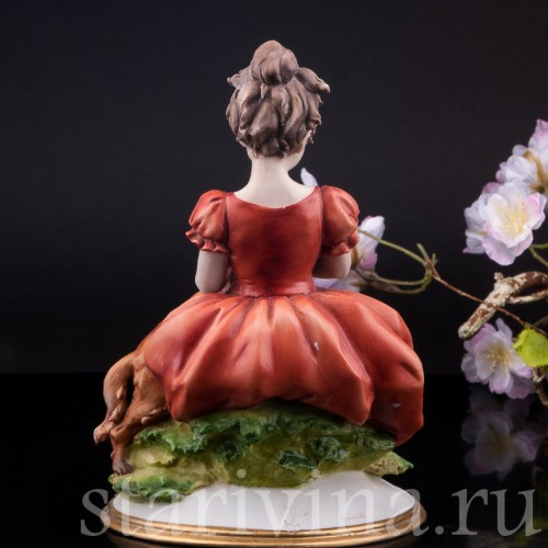 Девочка с собакой, Capodimonte, Италия, сер. 20 в