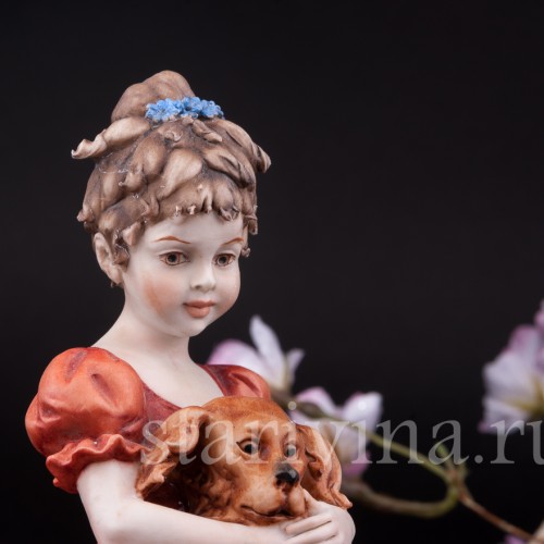 Девочка с собакой, Capodimonte, Италия, сер. 20 в