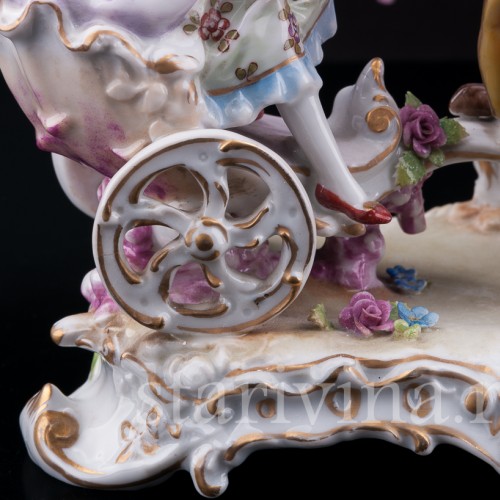 Старинная композиция из фарфора Веселая поездка, E. A. Muller, Германия, 1890-1927 гг.