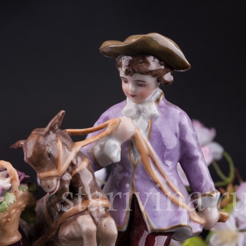 Старинная композиция из фарфора Веселая поездка, E. A. Muller, Германия, 1890-1927 гг.