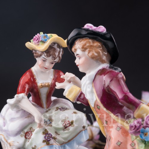 Старинная композиция из фарфора Веселая поездка, E. A. Muller, Германия, 1890-1927 гг.