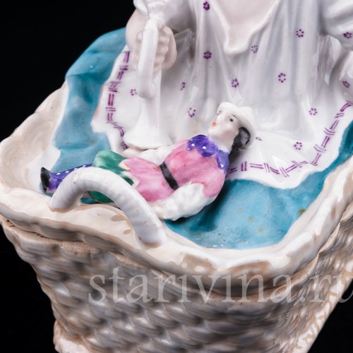 Малыш в корзине, шкатулка, Германия, нач. 20 в