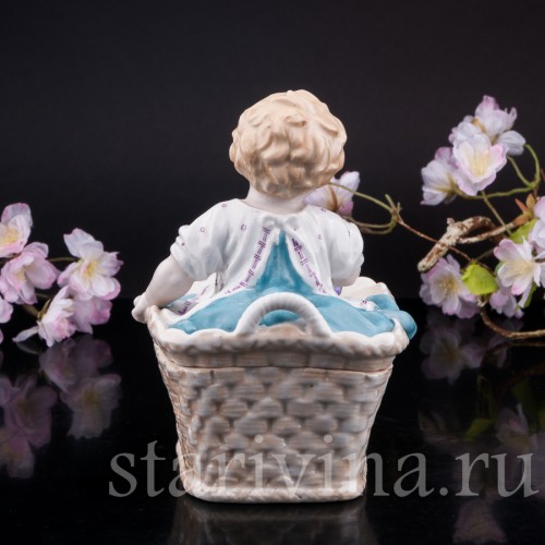 Малыш в корзине, шкатулка, Германия, нач. 20 в