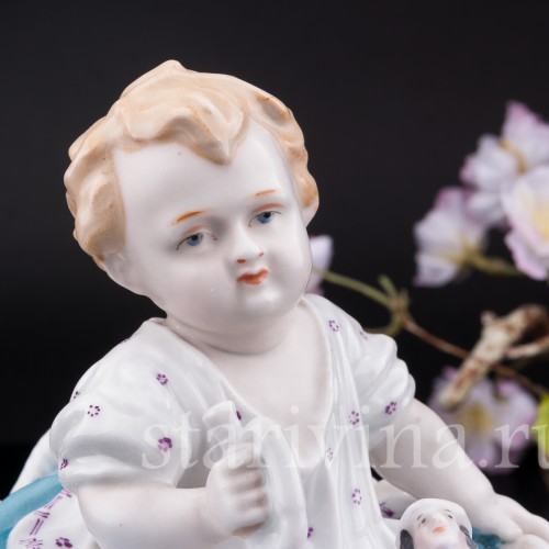 Малыш в корзине, шкатулка, Германия, нач. 20 в