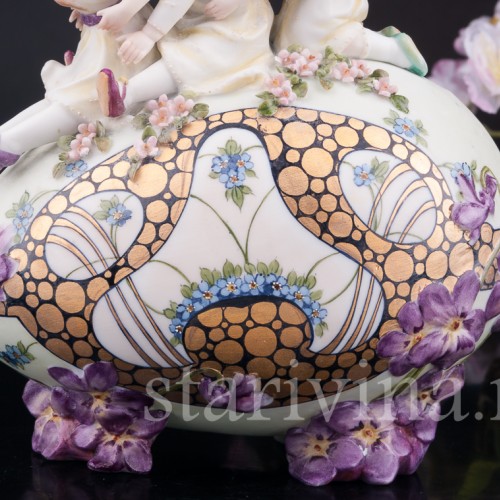 Антикварная фигурка из фарфора Веселая Пасха, Dressel, Kister & Co, Германия, 1907-20 гг.