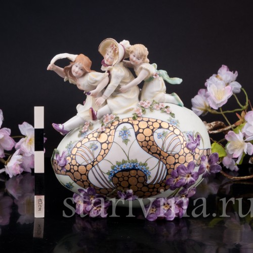Антикварная фигурка из фарфора Веселая Пасха, Dressel, Kister & Co, Германия, 1907-20 гг.