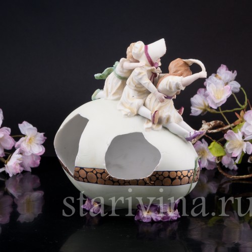 Антикварная фигурка из фарфора Веселая Пасха, Dressel, Kister & Co, Германия, 1907-20 гг.