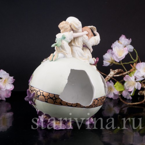 Антикварная фигурка из фарфора Веселая Пасха, Dressel, Kister & Co, Германия, 1907-20 гг.