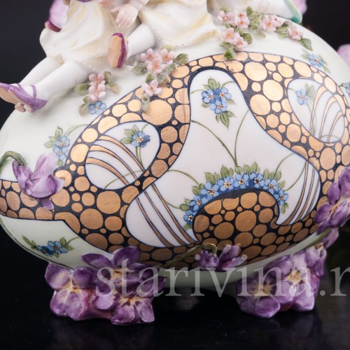 Антикварная фигурка из фарфора Веселая Пасха, Dressel, Kister & Co, Германия, 1907-20 гг.