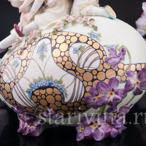 Антикварная фигурка из фарфора Веселая Пасха, Dressel, Kister & Co, Германия, 1907-20 гг.