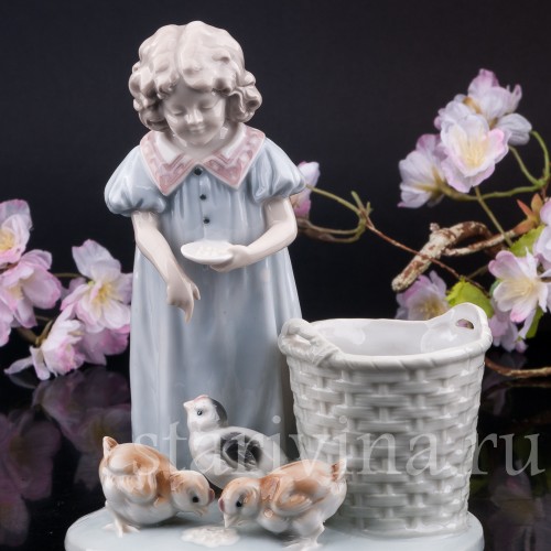 Девочка с цыплятами, Galluba & Hofmann, Германия, 1905-37 гг