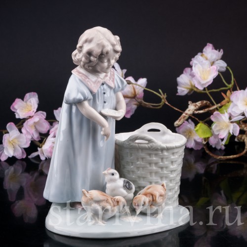 Девочка с цыплятами, Galluba & Hofmann, Германия, 1905-37 гг