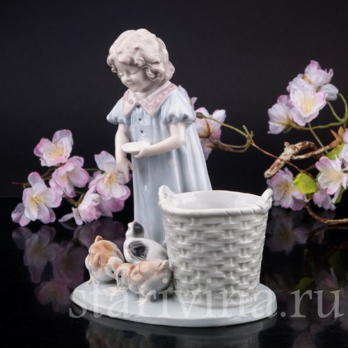 Девочка с цыплятами, Galluba & Hofmann, Германия, 1905-37 гг