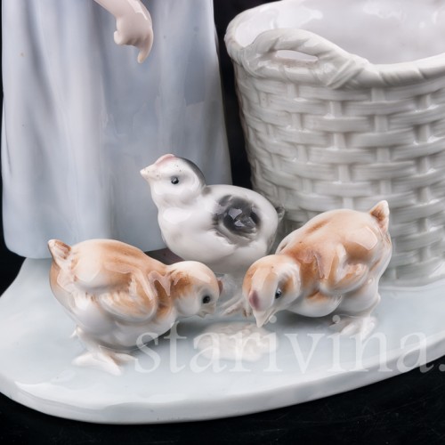 Девочка с цыплятами, Galluba & Hofmann, Германия, 1905-37 гг