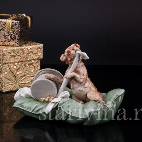 Статуэтка собаки из фарфора Лохматый проказник, Capodimonte, Италия, сер. 20 в.