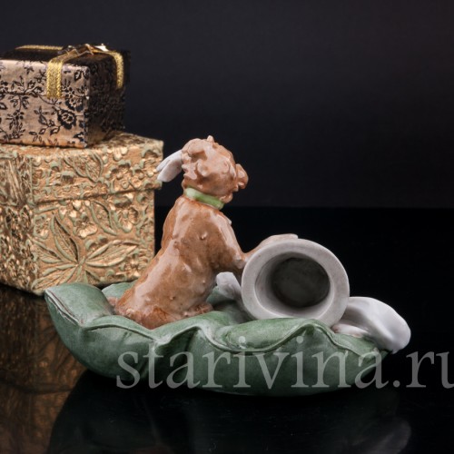 Статуэтка собаки из фарфора Лохматый проказник, Capodimonte, Италия, сер. 20 в.