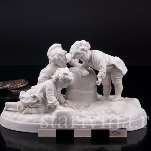 Фигурка детей из фарфора Нешуточная игра, Германия, нач. 20 в.
