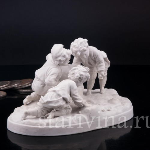 Фигурка детей из фарфора Нешуточная игра, Германия, нач. 20 в.
