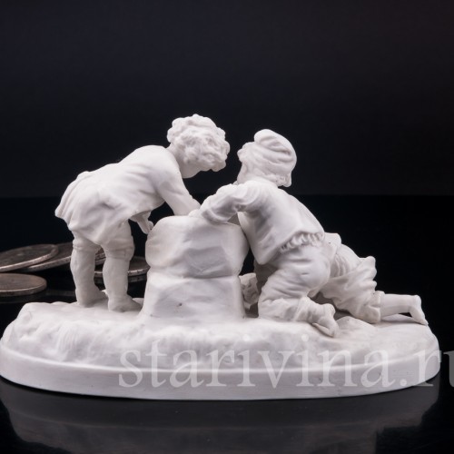Фигурка детей из фарфора Нешуточная игра, Германия, нач. 20 в.