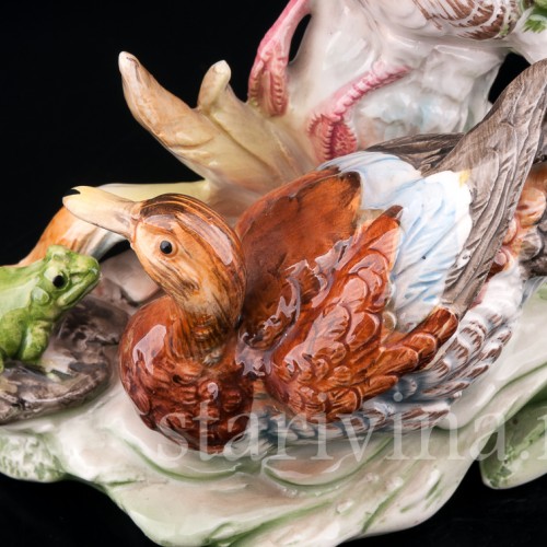 Статуэтка из фарфора Утки и лягушка, , вт. пол. 20 в.