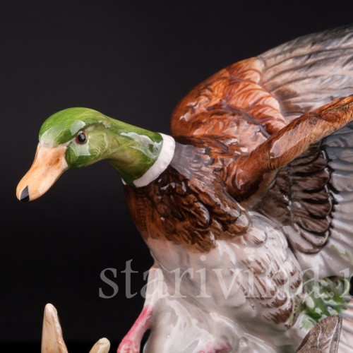 Статуэтка из фарфора Утки и лягушка, , вт. пол. 20 в.