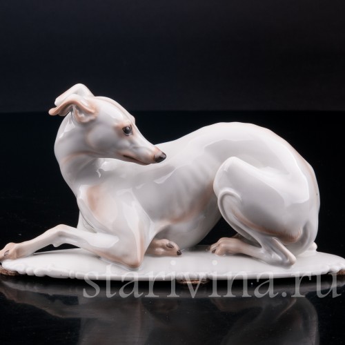 Статуэтка собаки из фарфора Левретка, Rosenthal, Германия, 1935 г.