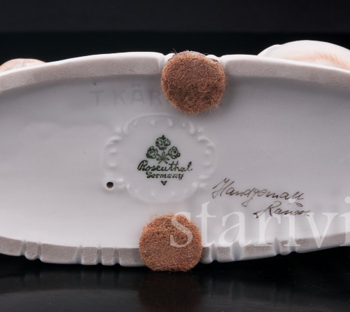 Статуэтка собаки из фарфора Левретка, Rosenthal, Германия, 1935 г.