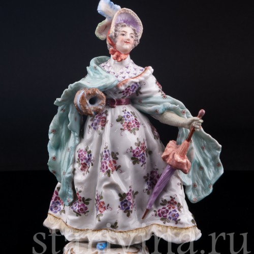 Дама с зонтом и муфтой, Dressel, Kister & Co, Германия, 1907-20 гг